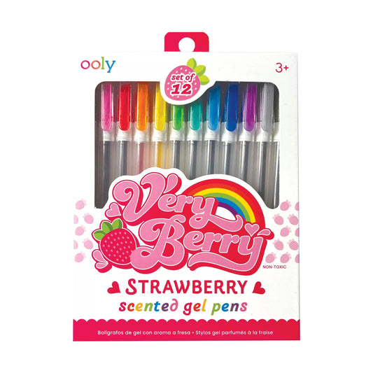 Very Berry Strawberry Scented Gel Pens - Set of 12