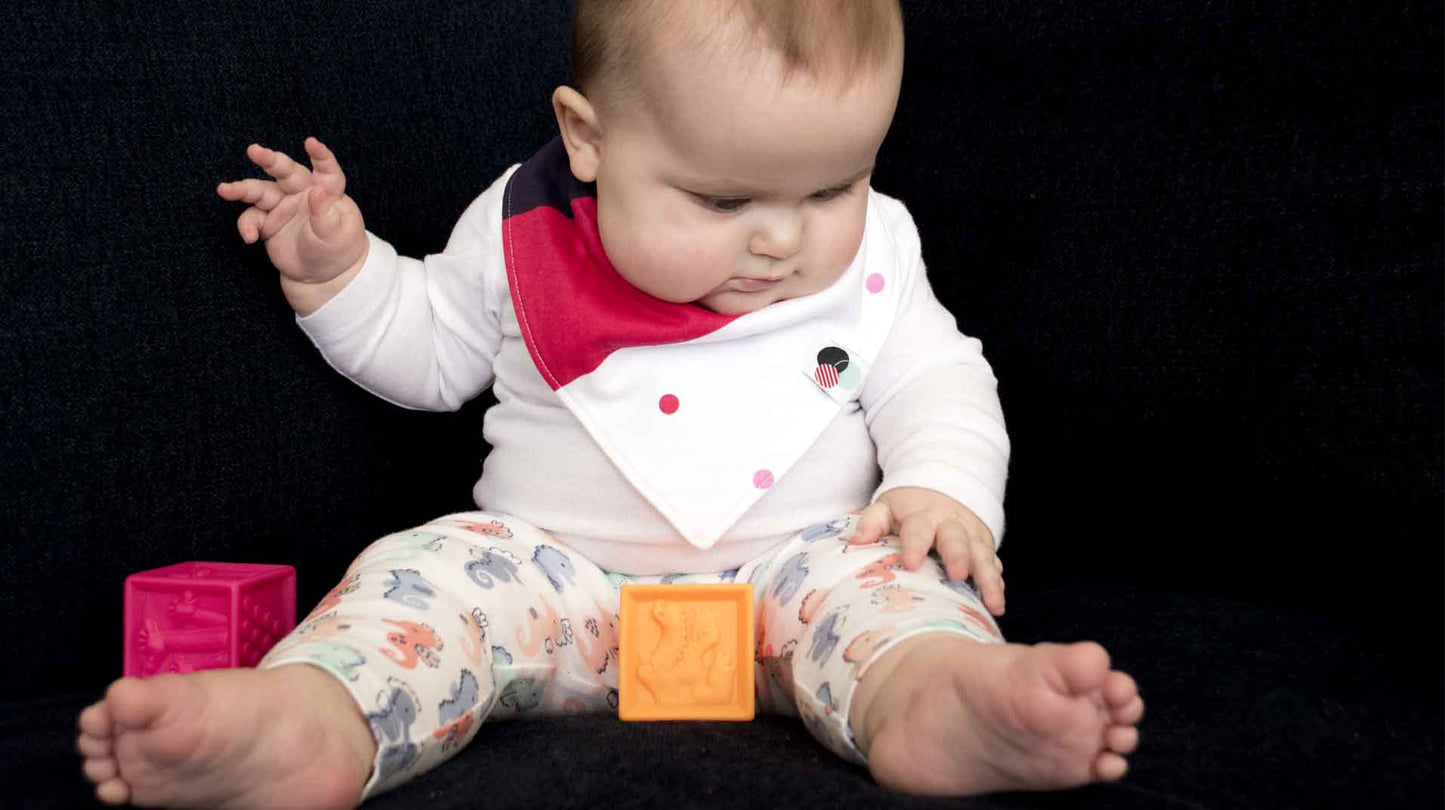 PINK STRIPE + POLKA DOTS Pattern | Premium Baby Bandana Bib