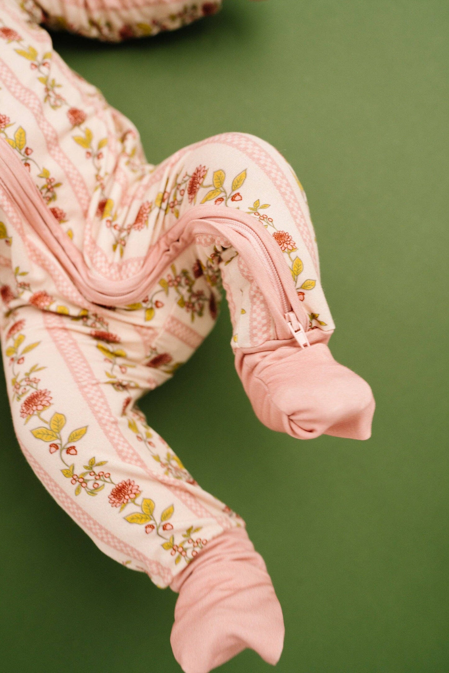 Vintage Floral Stripe Bamboo Sleeper: 0-3M