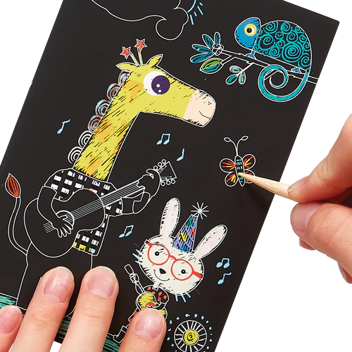 Mini Scratch and Scribble Safari Party Guided Artwork