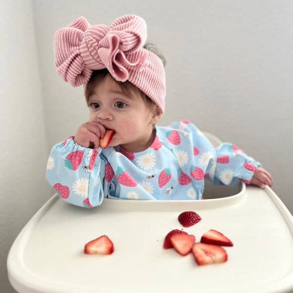 The Grayson Long Sleeve Bib - Strawberry Patch
