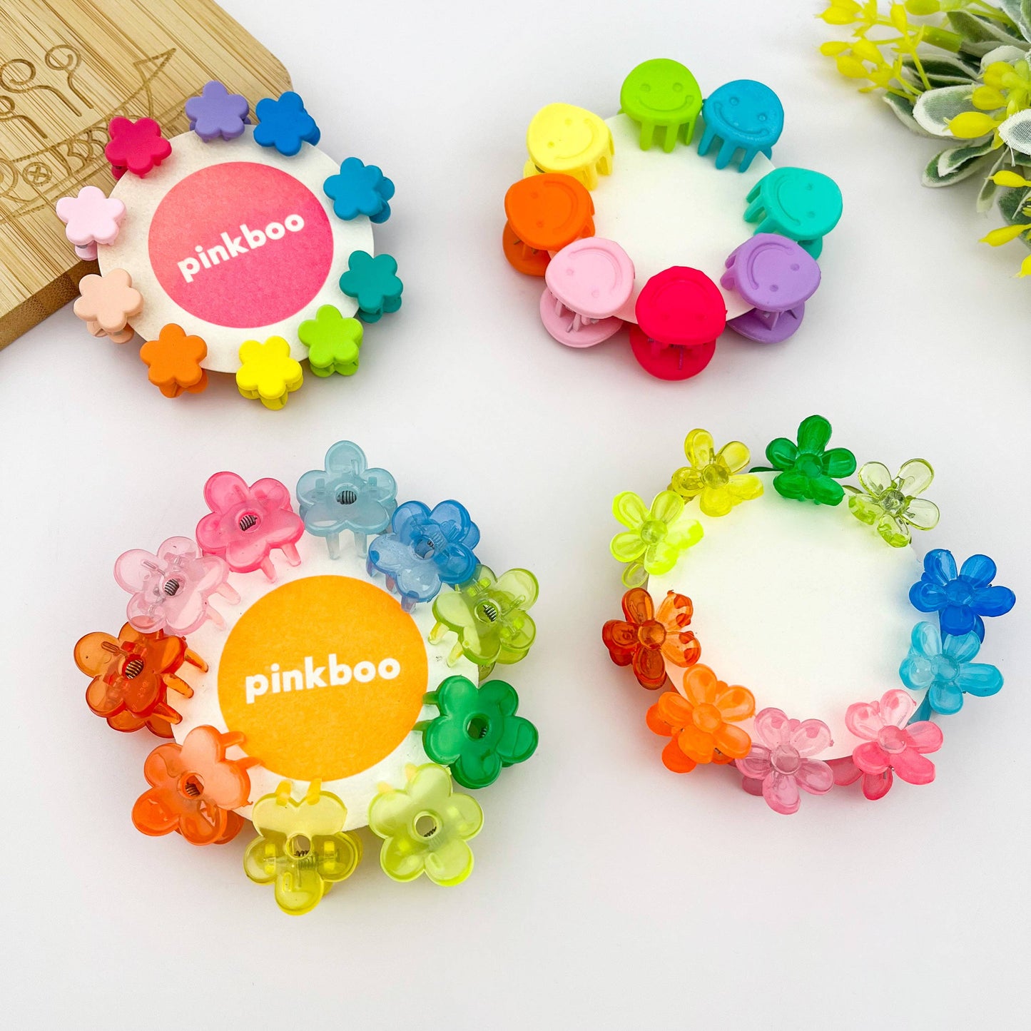 10PCS Colorful Mini Claw Hair Clips for Kids: Flower A