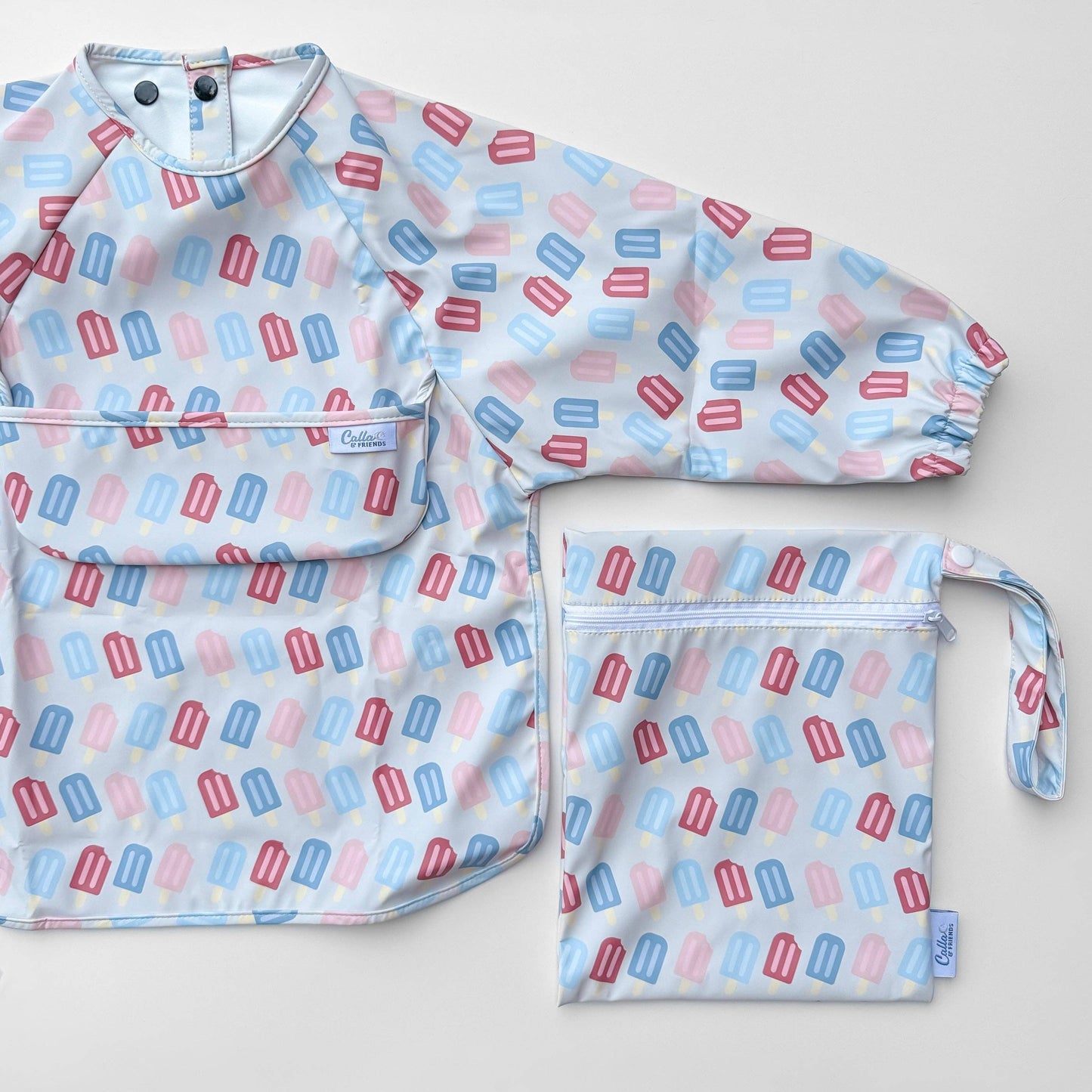 The Grayson Long Sleeve Bib - Popsicles: Pink / 6-36M
