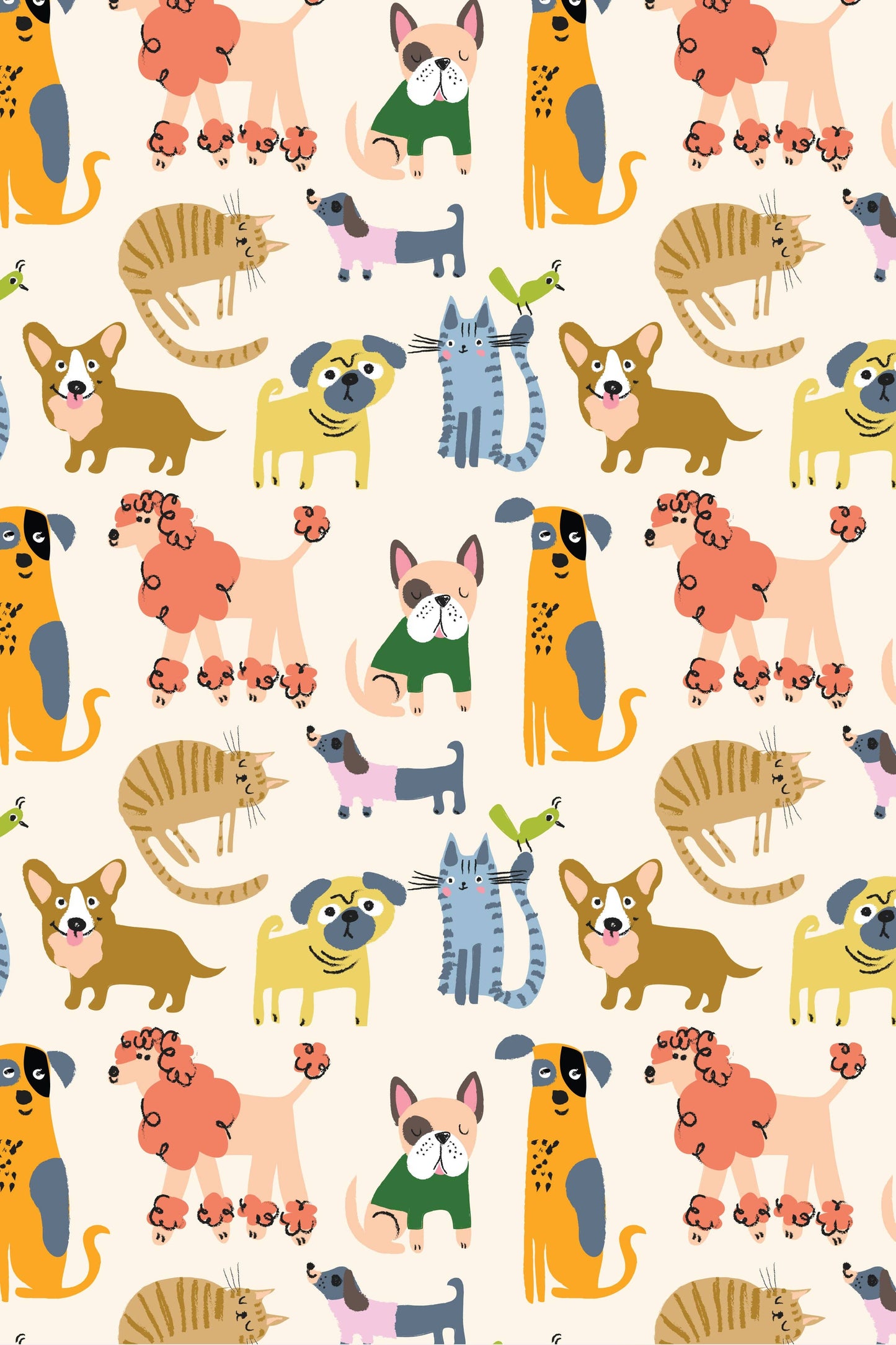 Soft & Stretchy Zipper Footie - Cats + Dogs: 3-6M