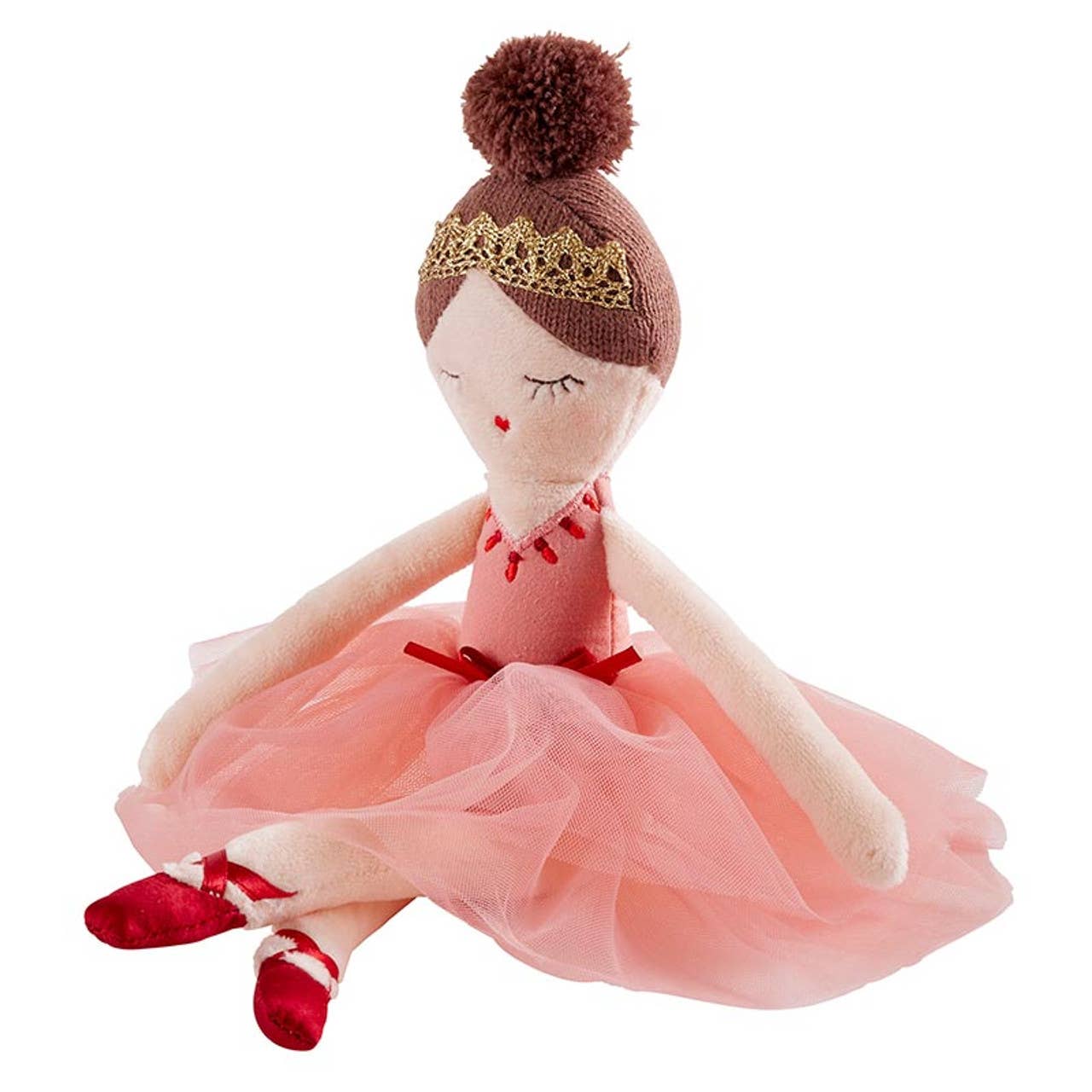 Plush Doll - Pink Ballerina: Wipe Clean with Damp Cloth / 70% Linen Cotton/30% Polyester/100% Poly Fill