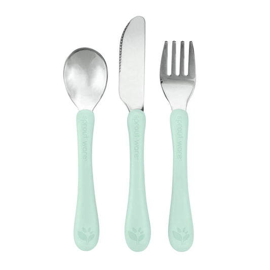 Stainless Steel & Sprout Ware Kids Cutlery: Light green
