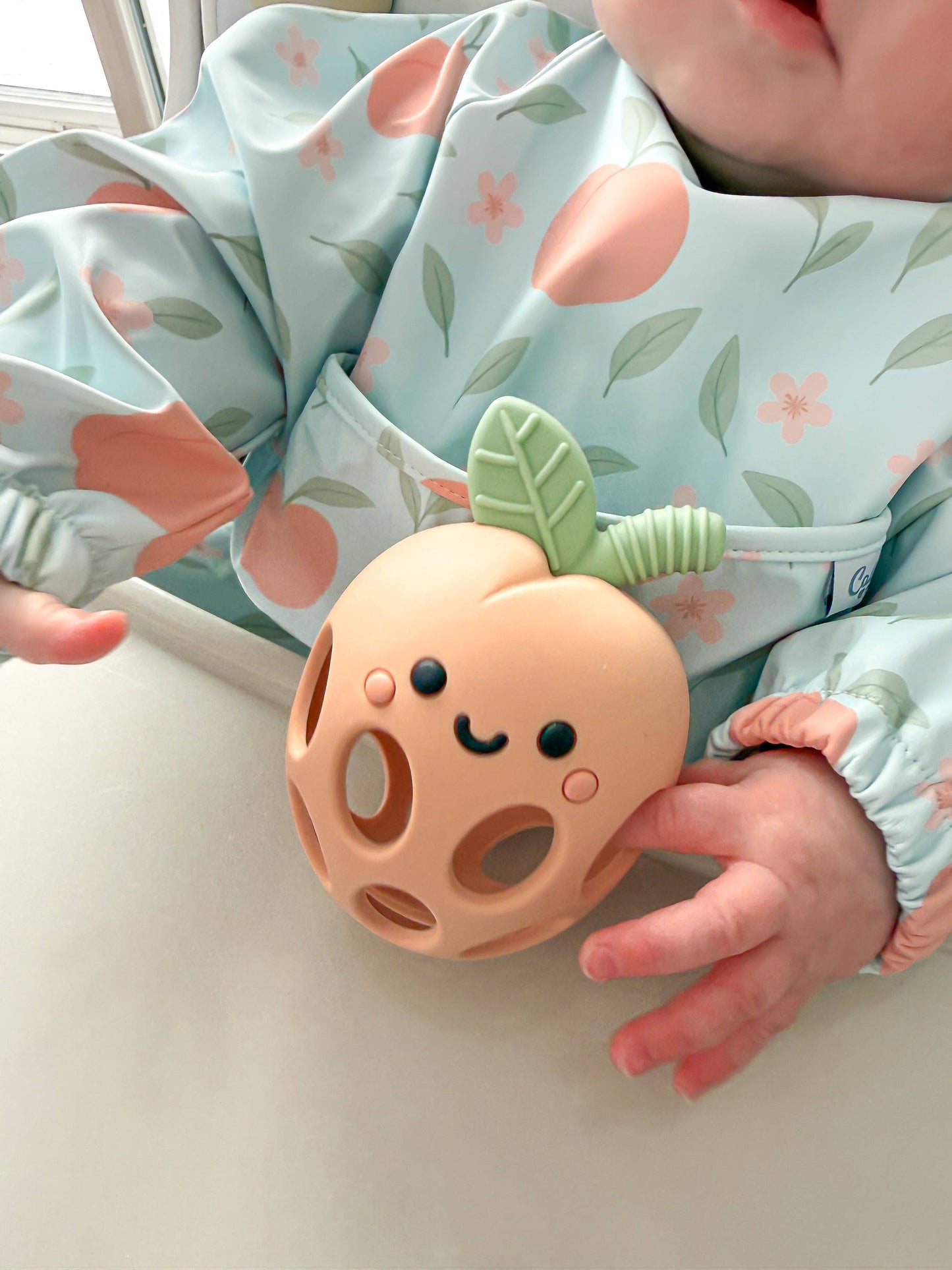 The Grayson Long Sleeve Bib - Peach Blossom: 6-36M