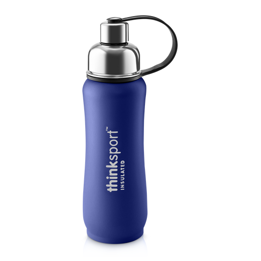 Insulated Sports Water Bottle - Coated Blue  17oz