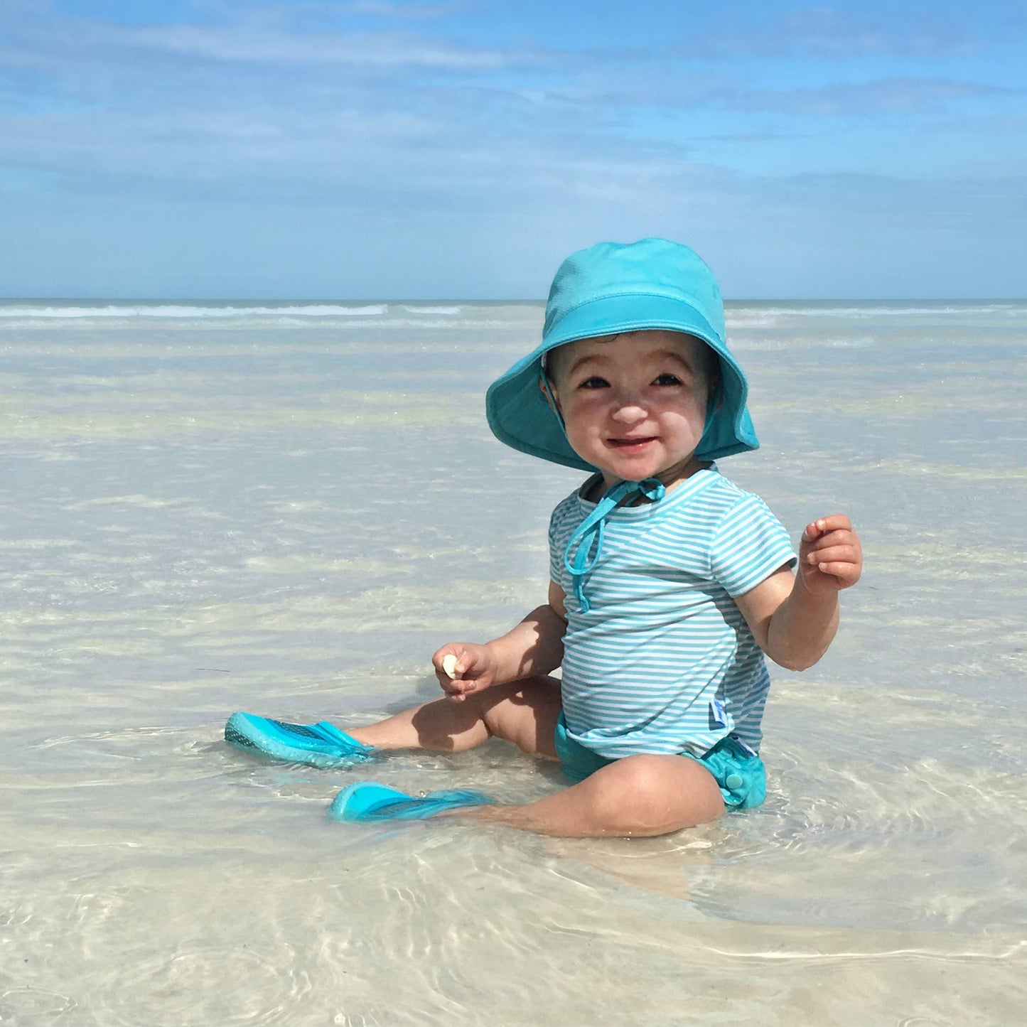 Snap Reusable Swimsuit swim Diaper Blue teal