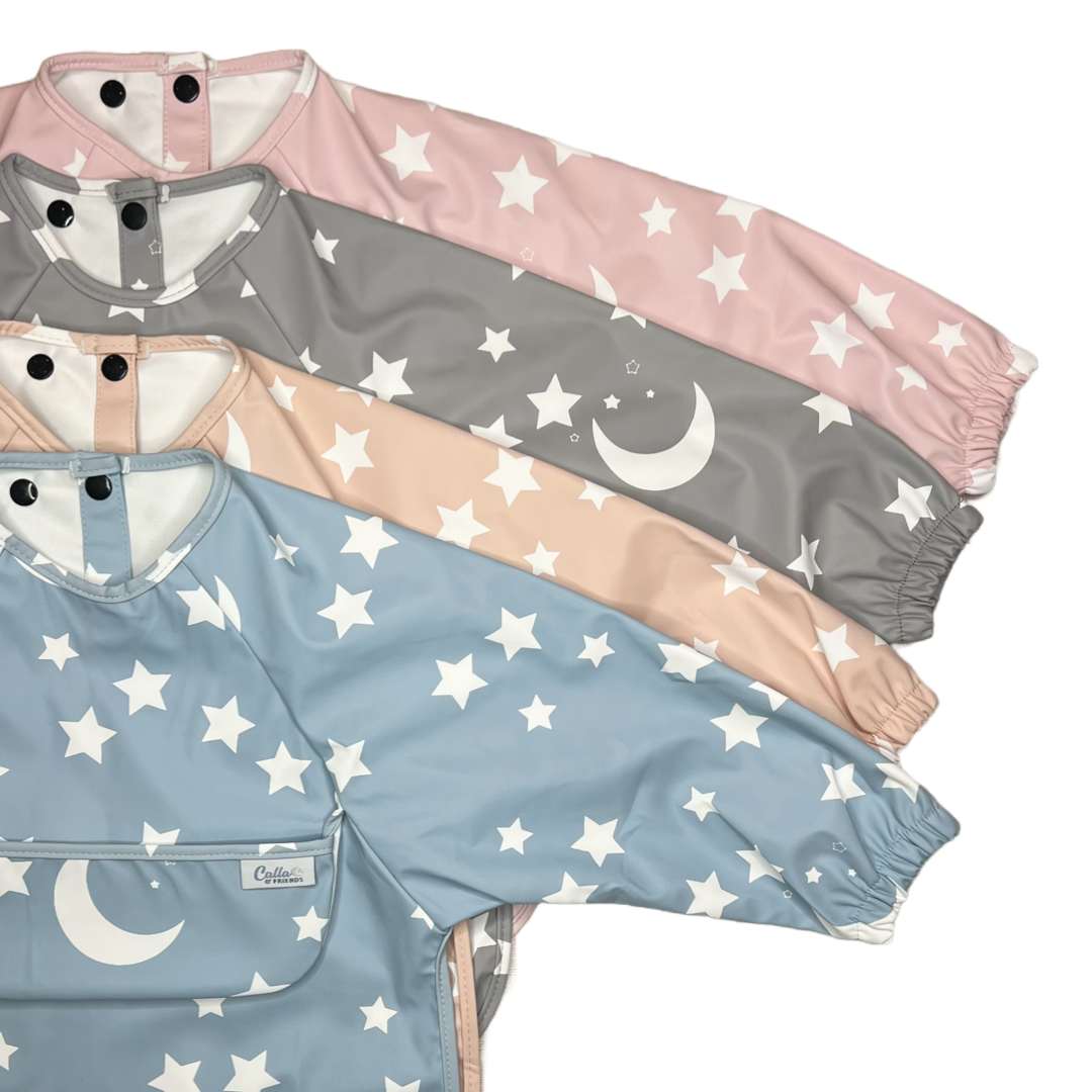 The Grayson Long Sleeve Bib - Starry Night: Powder Blue