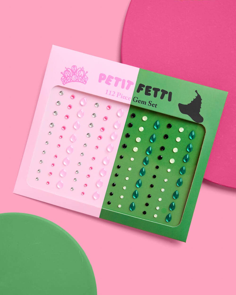 Wicked Pink Green Face Gem Set - 112 pcs, kids