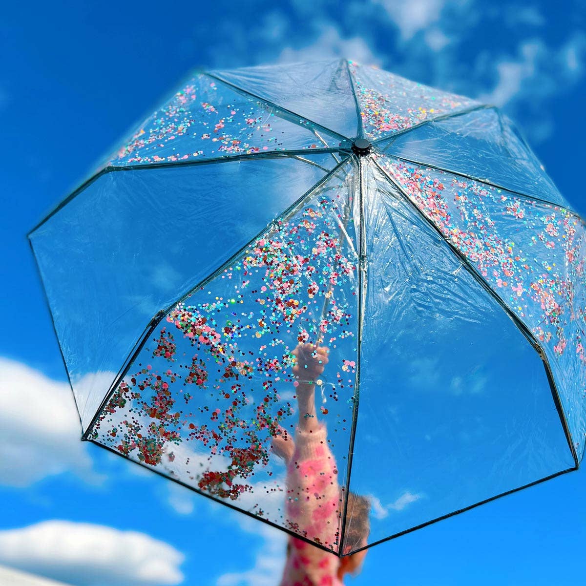 Essentials Confetti Clear Umbrella