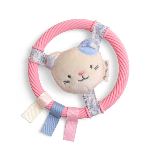 *NEW* Itzy Ring Pal™ - Teething Ring with Plush Character: Pink Kitty