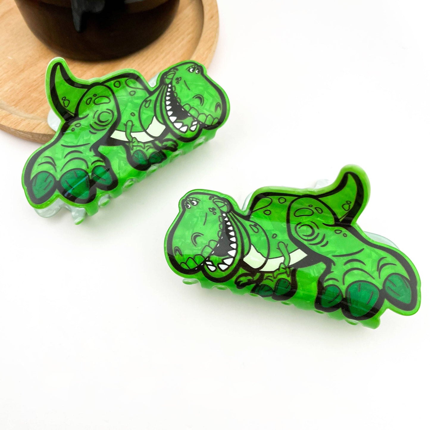 Green Dinosaur Hair Clip, Cute Prehistoric Style Claw Clip