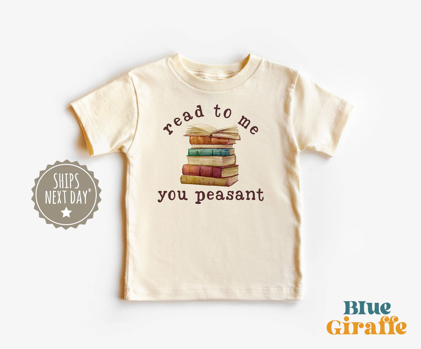 Read To Me Peasant Baby Onesie® & Kids T-Shirts: 3-6 months / Short Sleeve Natural Onesie