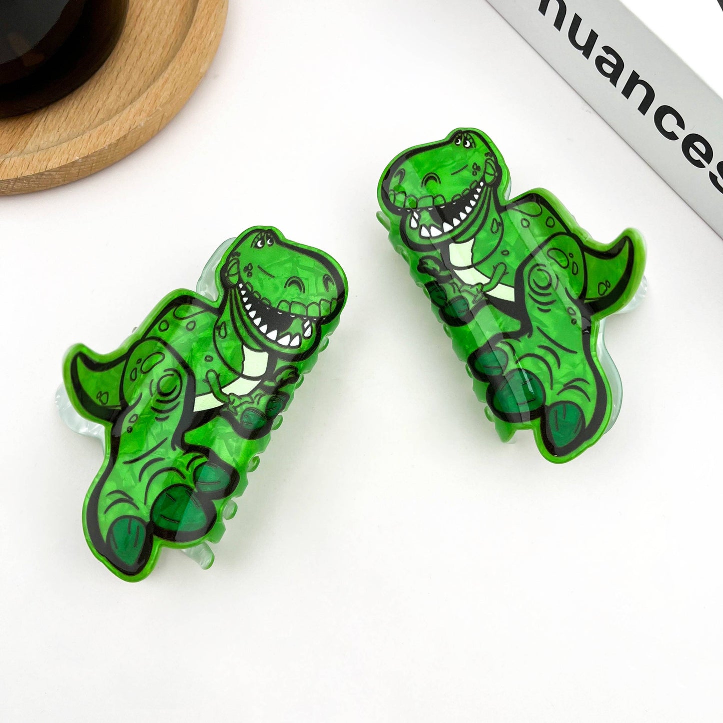 Green Dinosaur Hair Clip, Cute Prehistoric Style Claw Clip