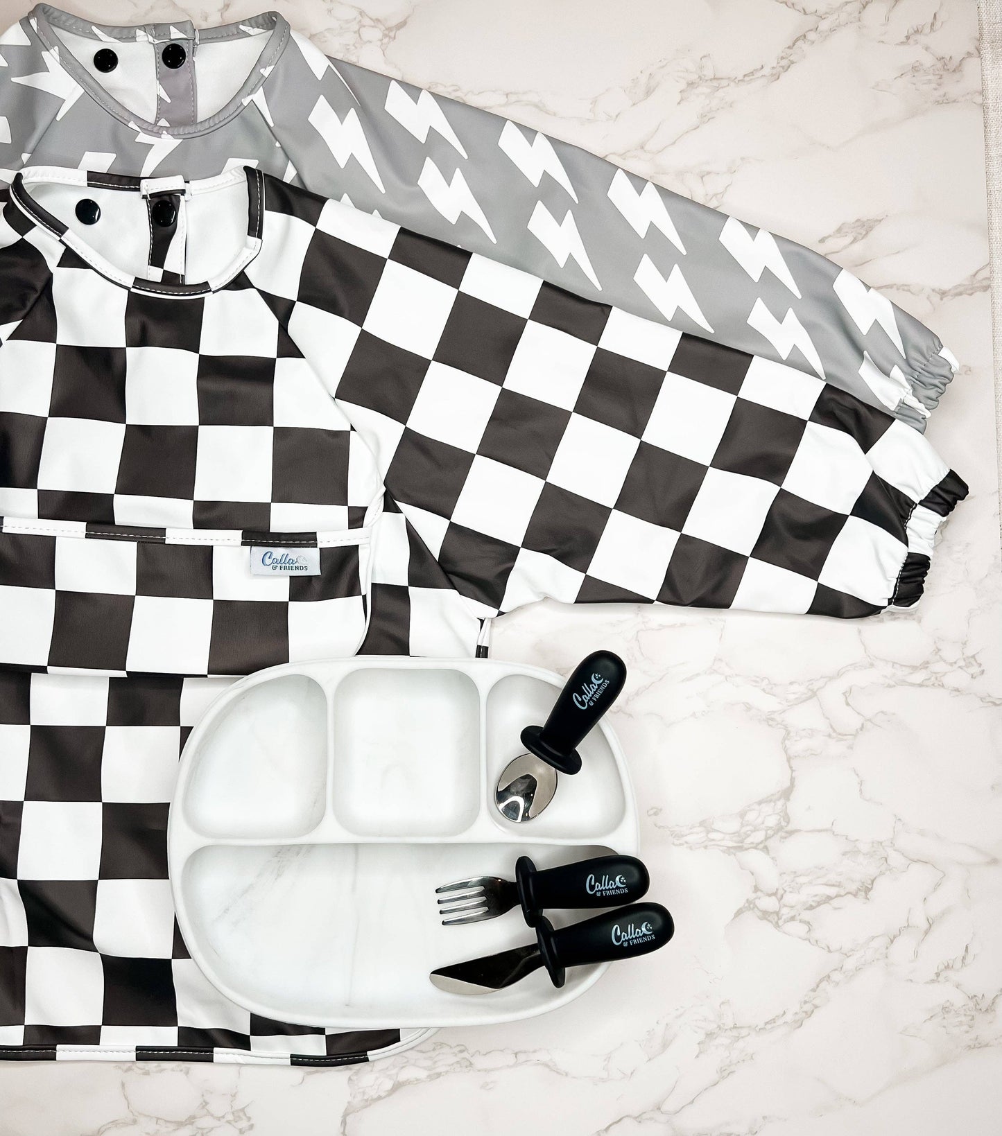 The Grayson Long Sleeve Bib - Checkered: BLACKOUT