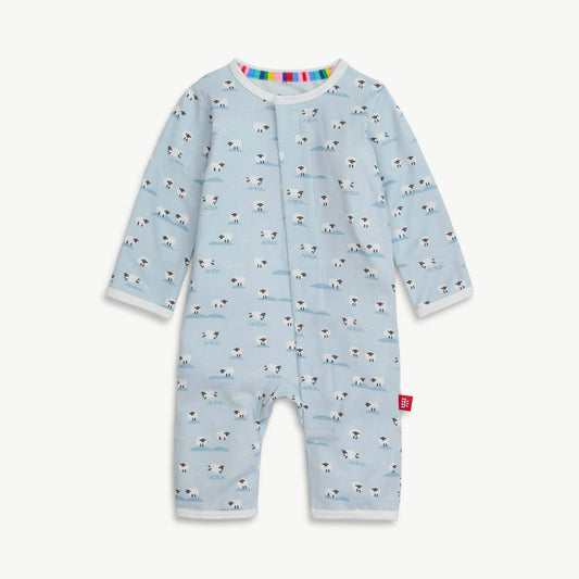 BAA BAA BABY BLUE MODAL MAGNETIC COVERALL: 400 / 0-3M