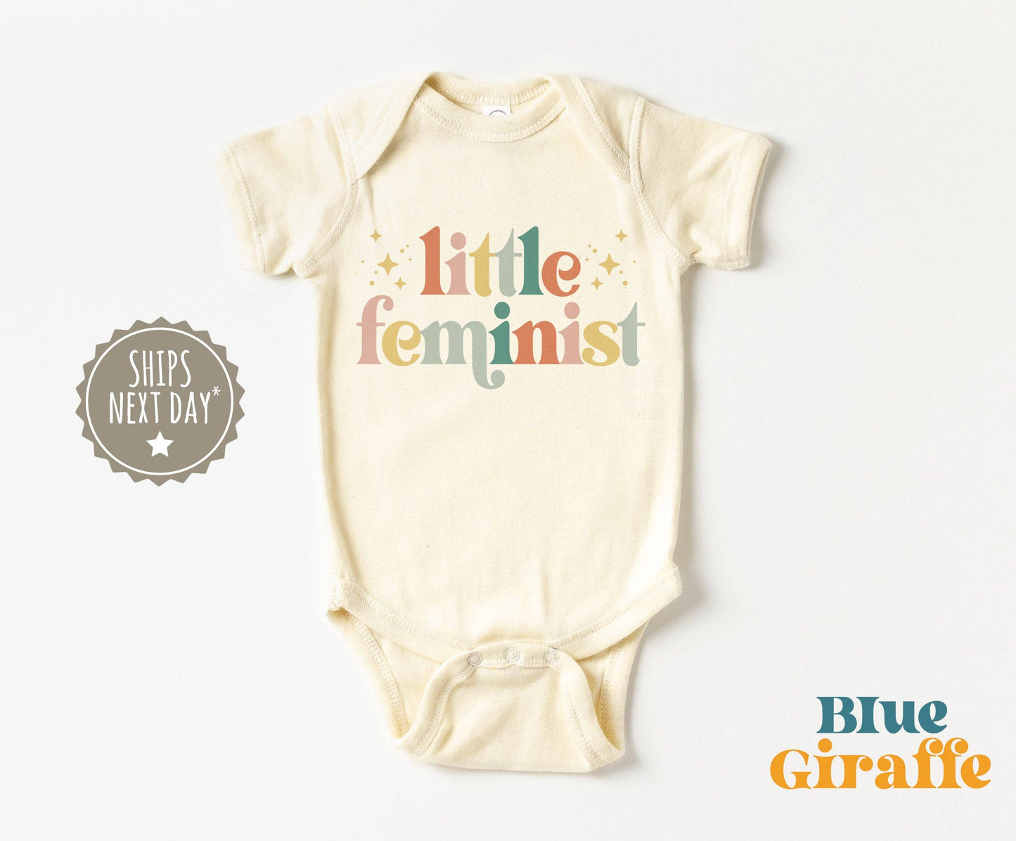 Little Feminist Onesie®: 0-3 months / Short Sleeve Natural Onesie