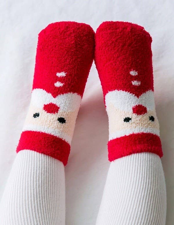 SantaFuzzy Fur Anti Skid Socks : M(3-5T)