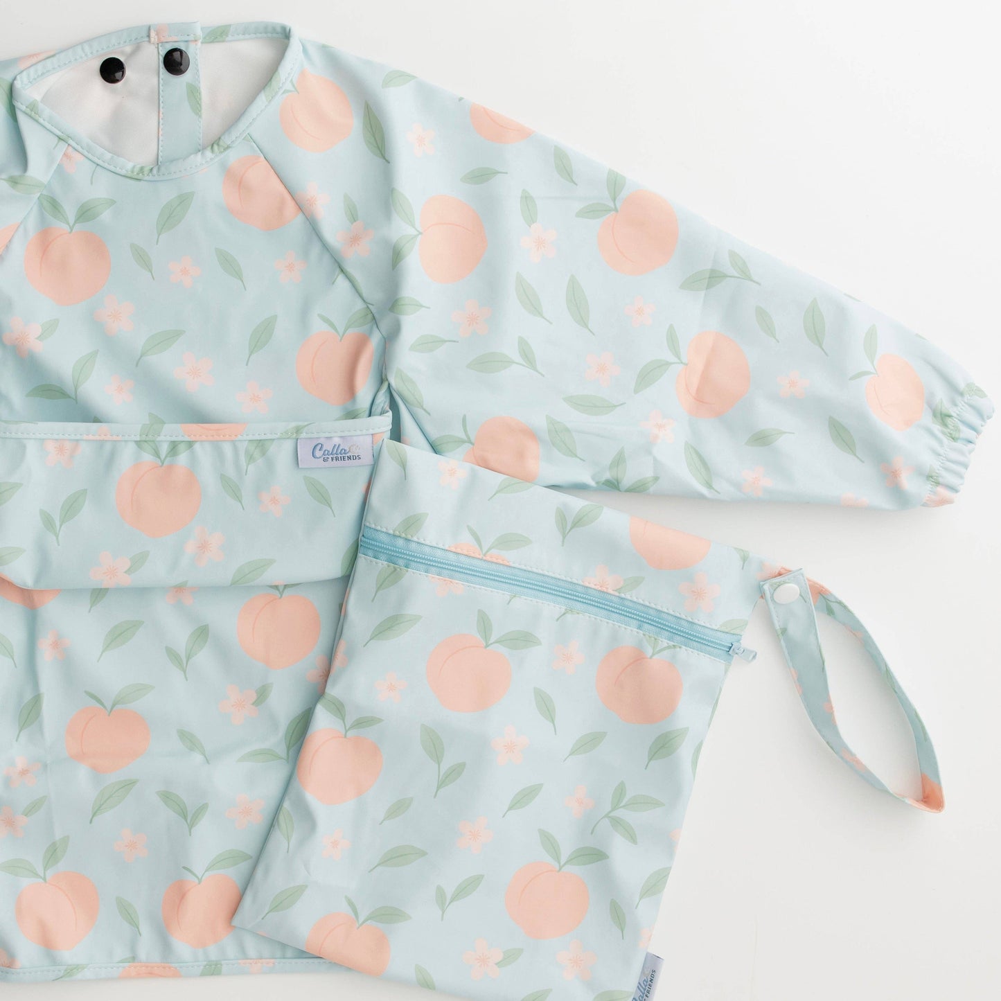 The Grayson Long Sleeve Bib - Peach Blossom: 6-36M