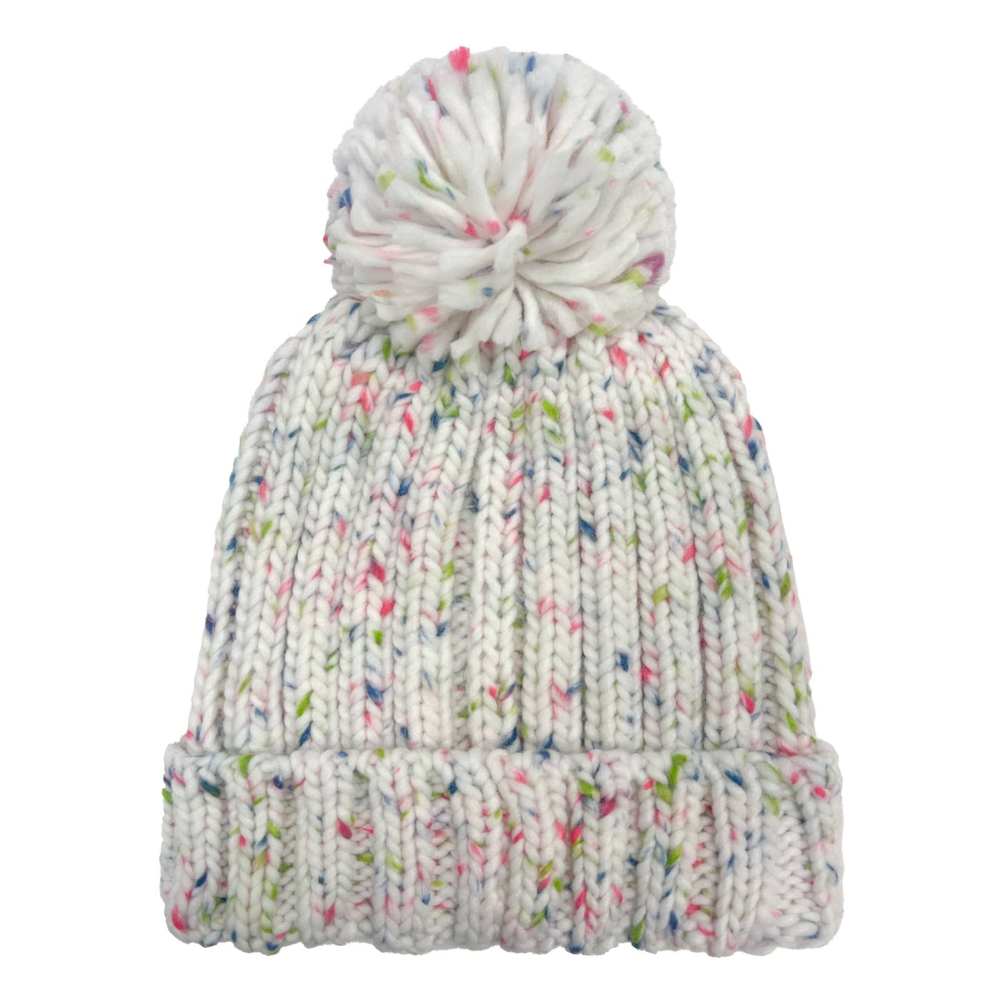 Girls Confetti Mixed Yarn Cuff Hat