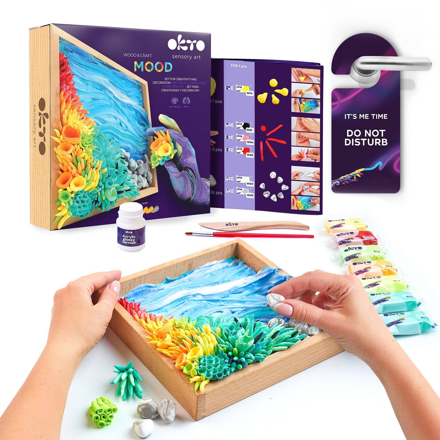 Mood Ocean Calm OKTO Air-Dry Clay 3D Painting Kit –  (8.3 x 8.3 in)