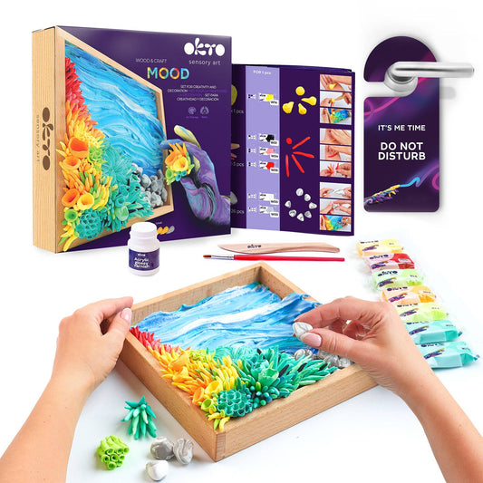 Mood Ocean Calm OKTO Air-Dry Clay 3D Painting Kit –  (8.3 x 8.3 in)