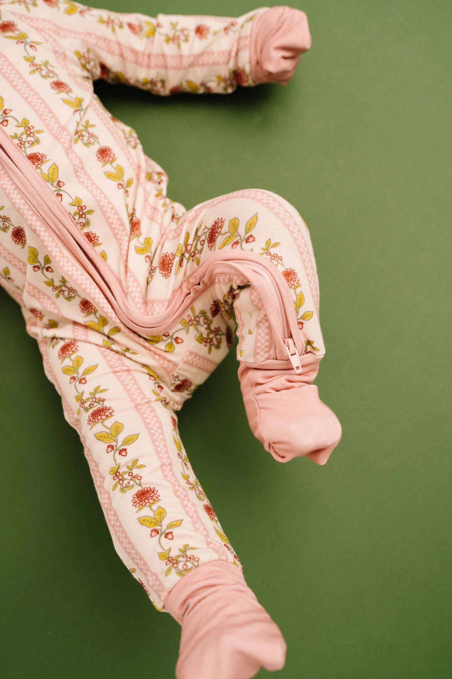 Vintage Floral Stripe Bamboo Sleeper: 3-6M