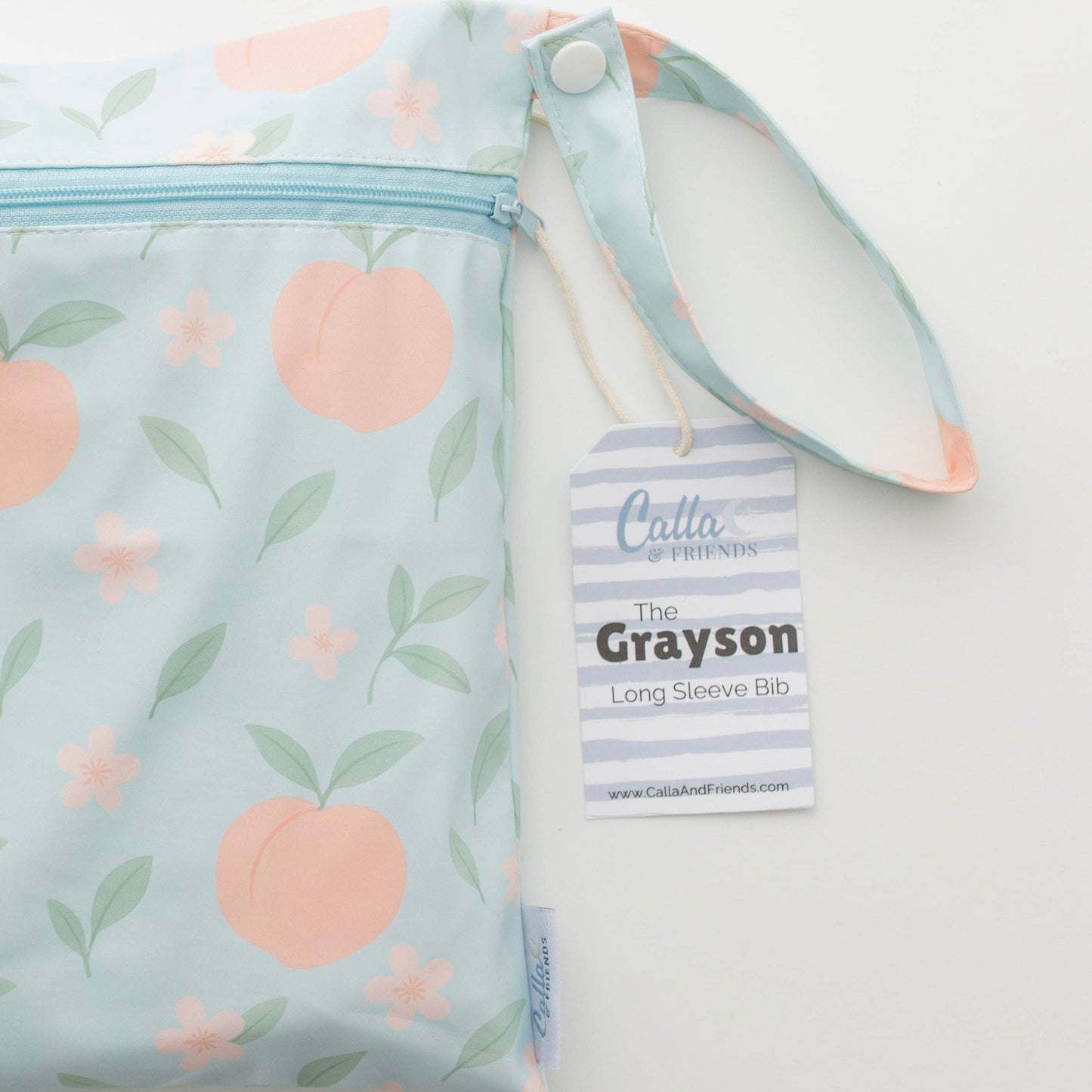 The Grayson Long Sleeve Bib - Peach Blossom: 6-36M
