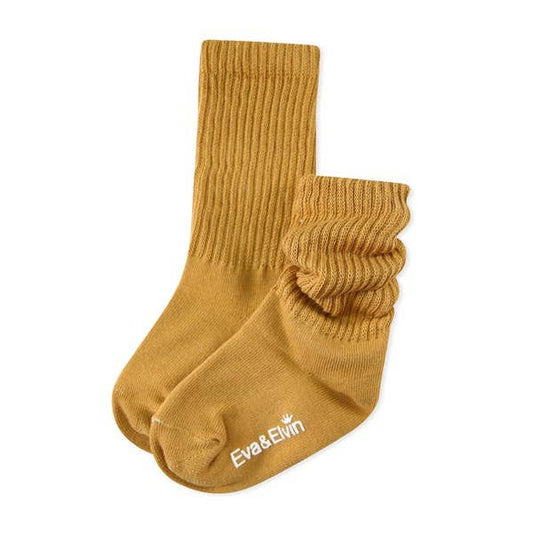 Eva & Elvin Mustard Socks: Mustard / M (3 ~5T)