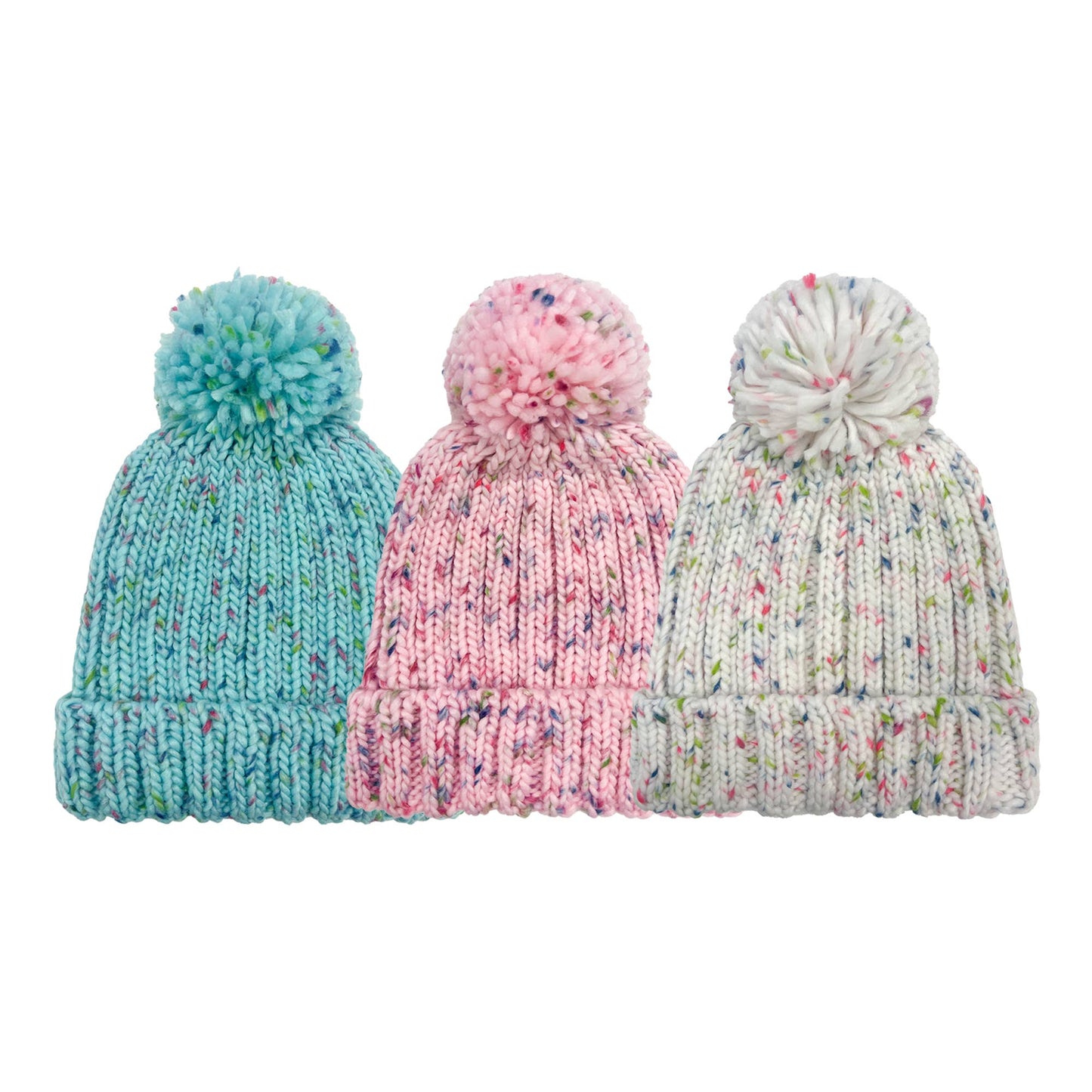 Girls Confetti Mixed Yarn Cuff Hat