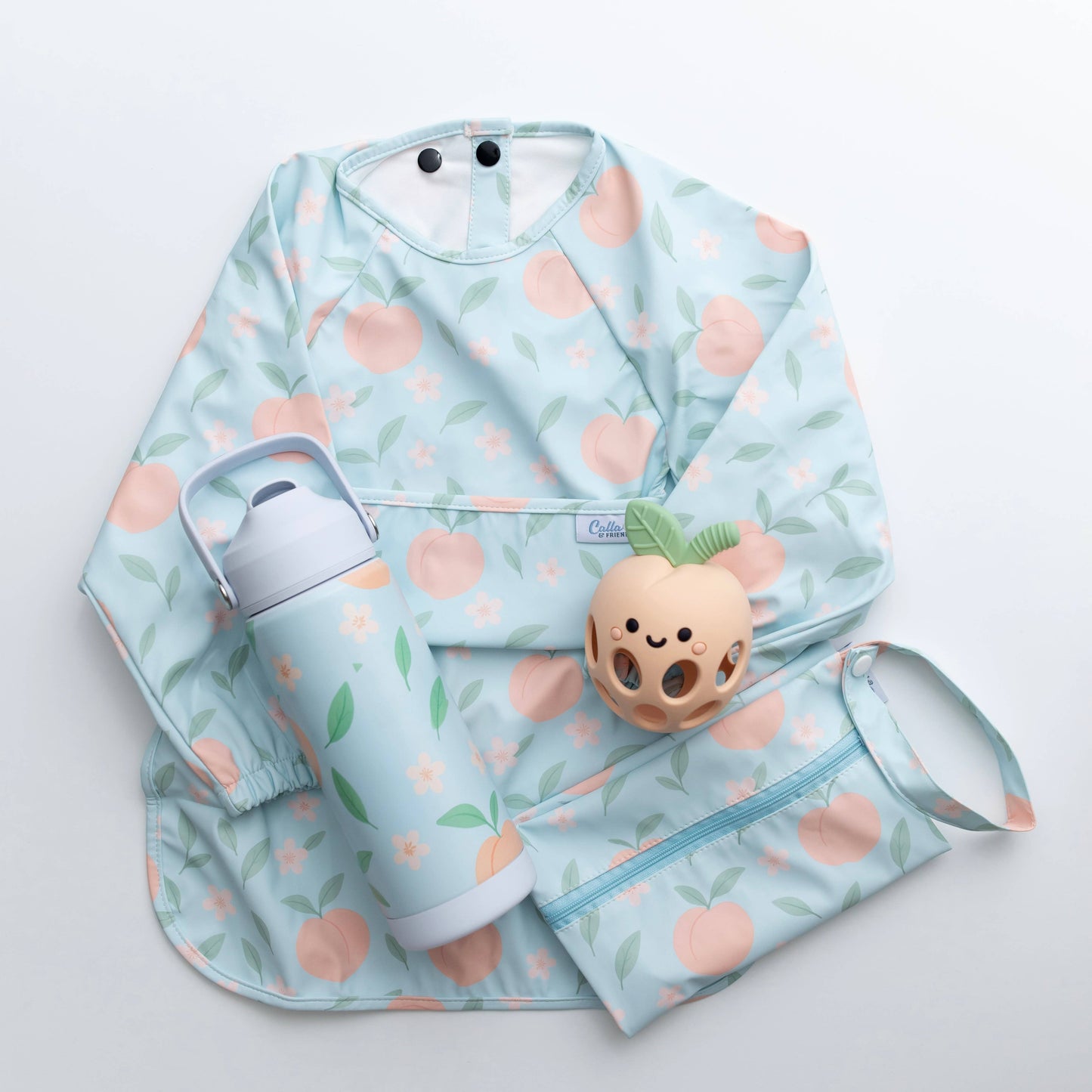 The Grayson Long Sleeve Bib - Peach Blossom: 6-36M