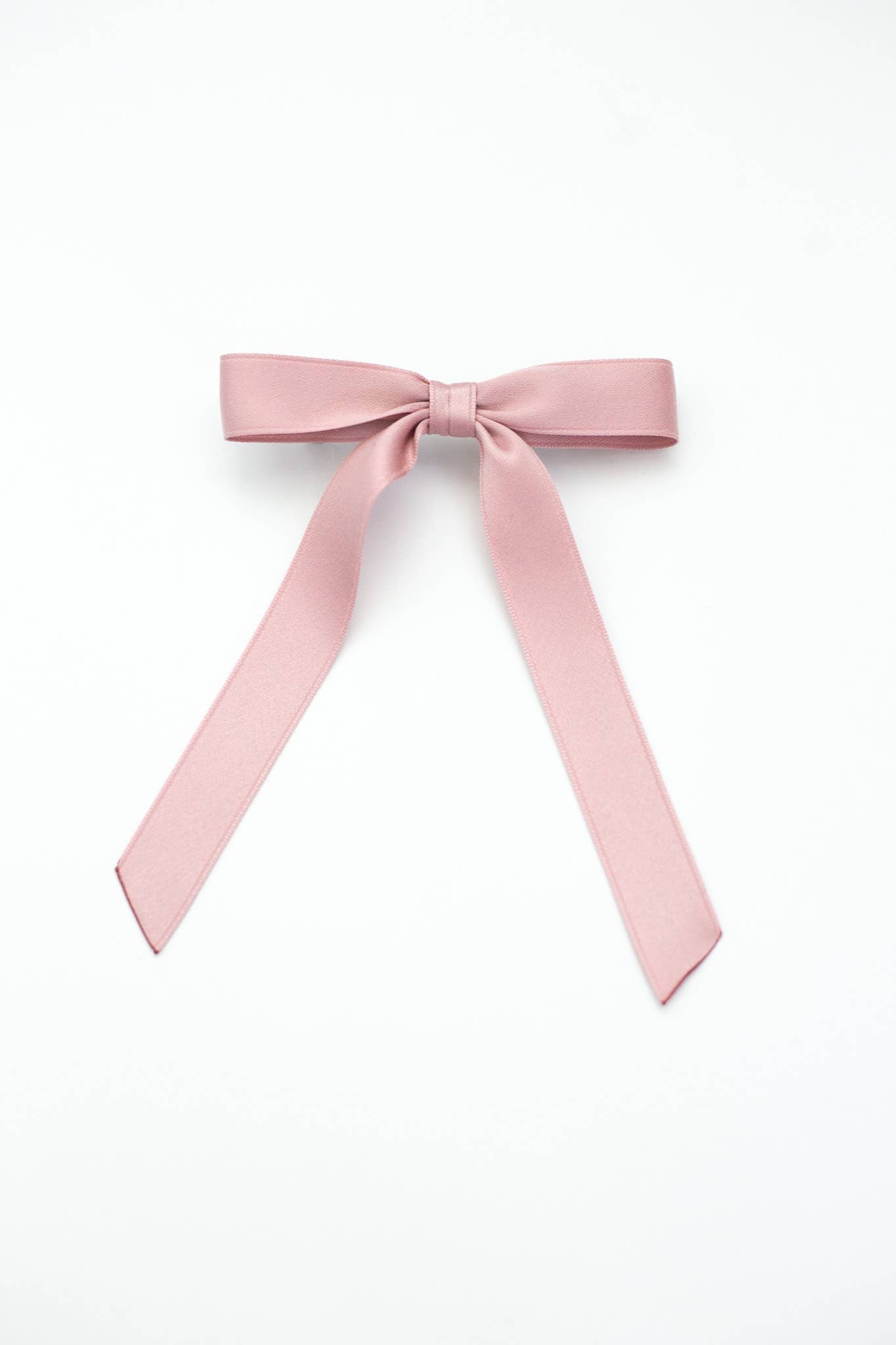 Thin Matte Satin Hair Bow Barrette | Micro Florence Bow: Hazelnut