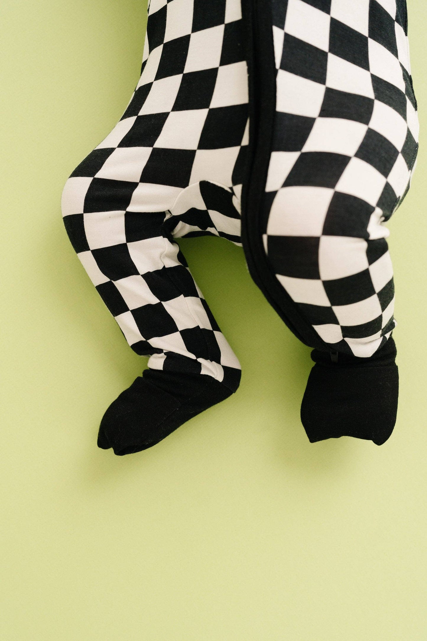 Black Checkered Bamboo Sleeper: 12-18M