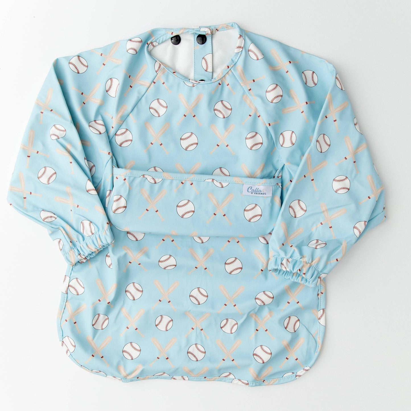 The Grayson Long Sleeve Bib - Baseball: Pink / 6-36M