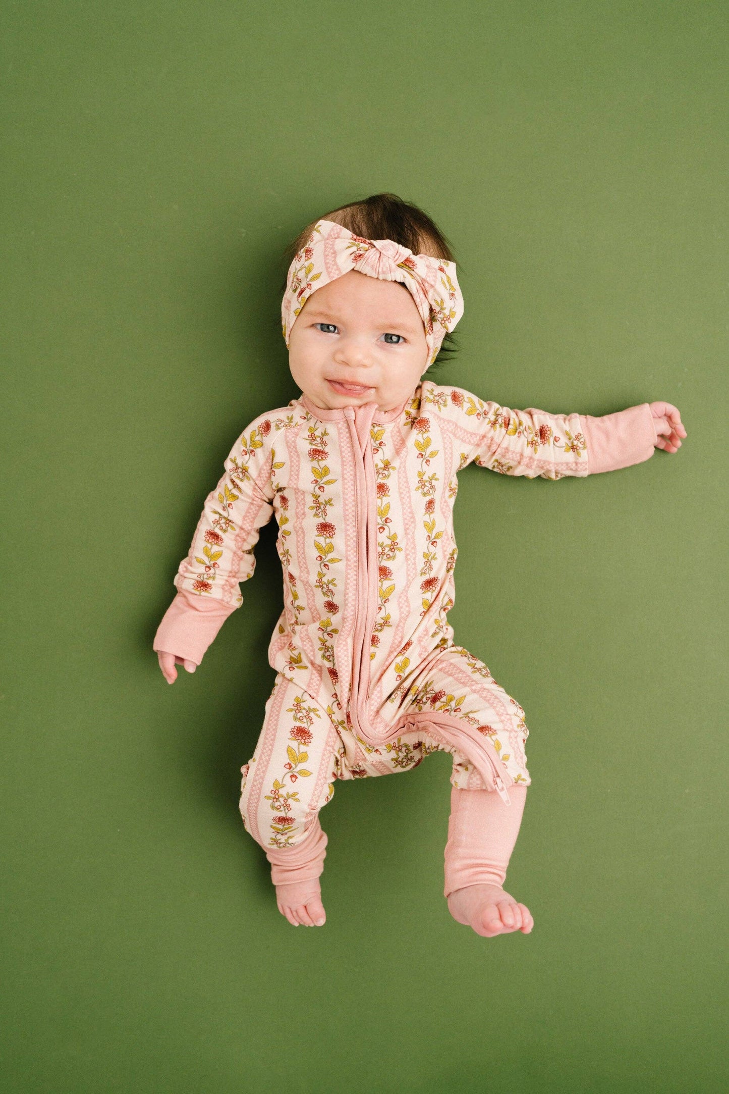 Vintage Floral Stripe Bamboo Sleeper: 3T