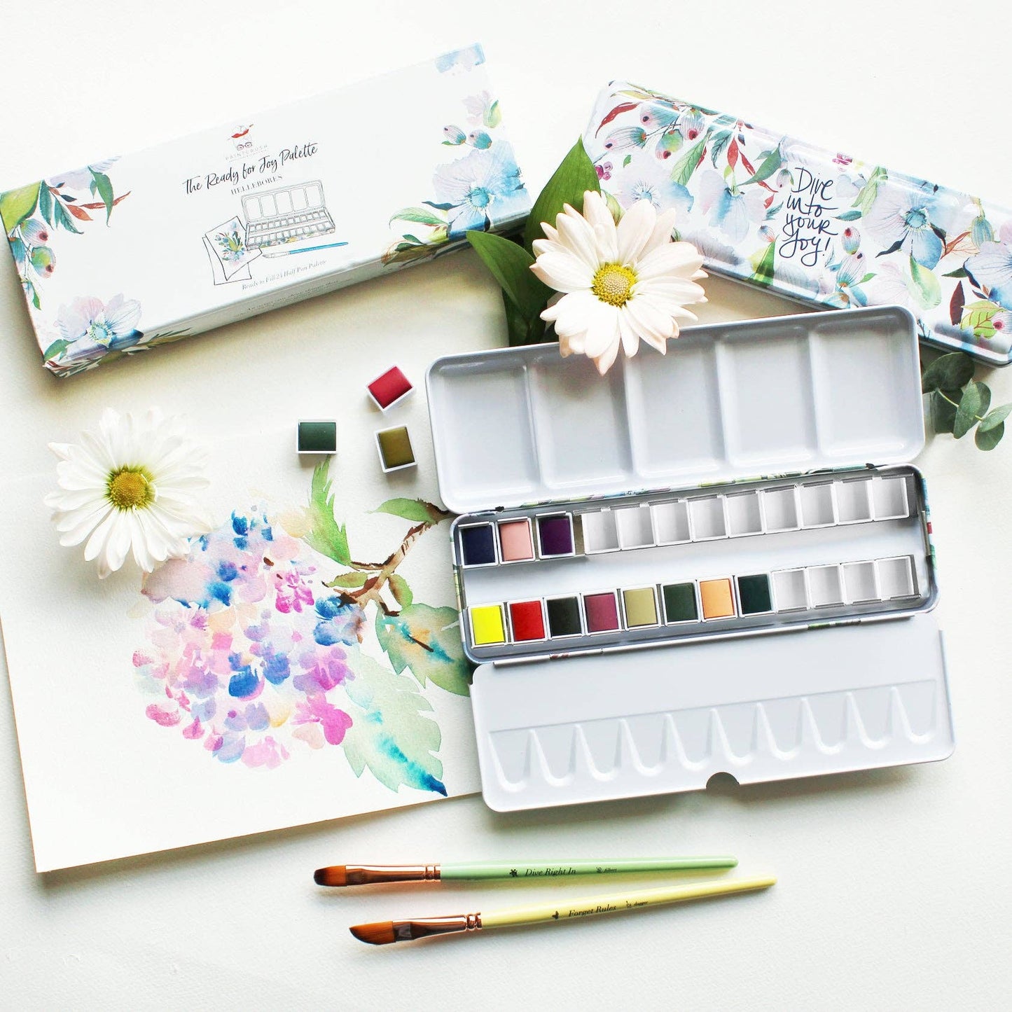 The Ready For Joy Empty Watercolor Palette - Hellebores