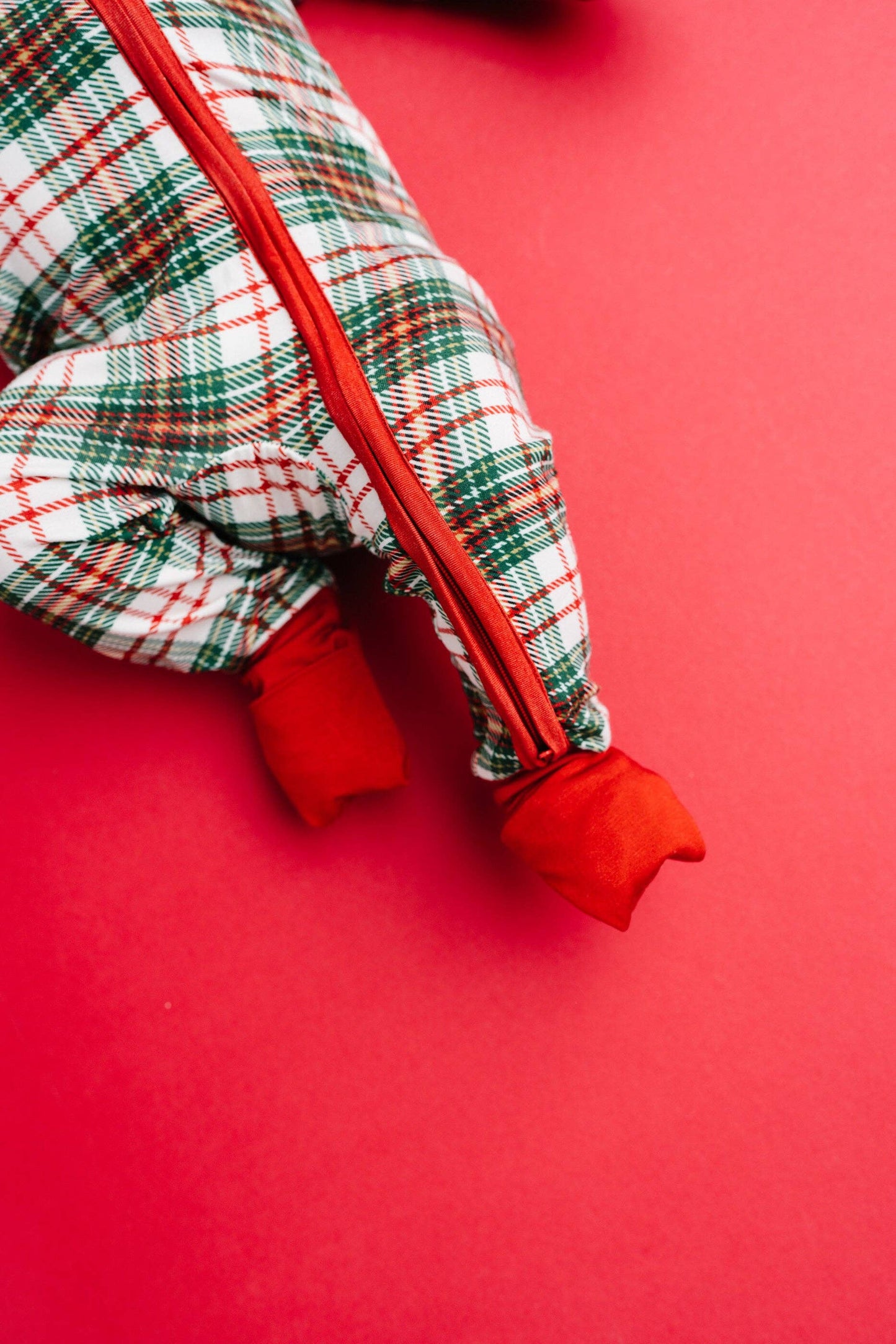 Christmas Plaid Bamboo Sleeper: 6-12M