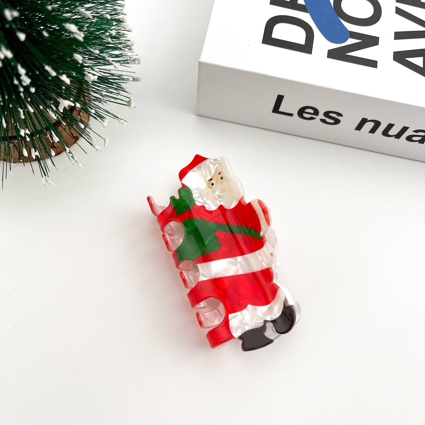 Cute Santa Claus Hair Clip, Red Christmas Claw Clips: D