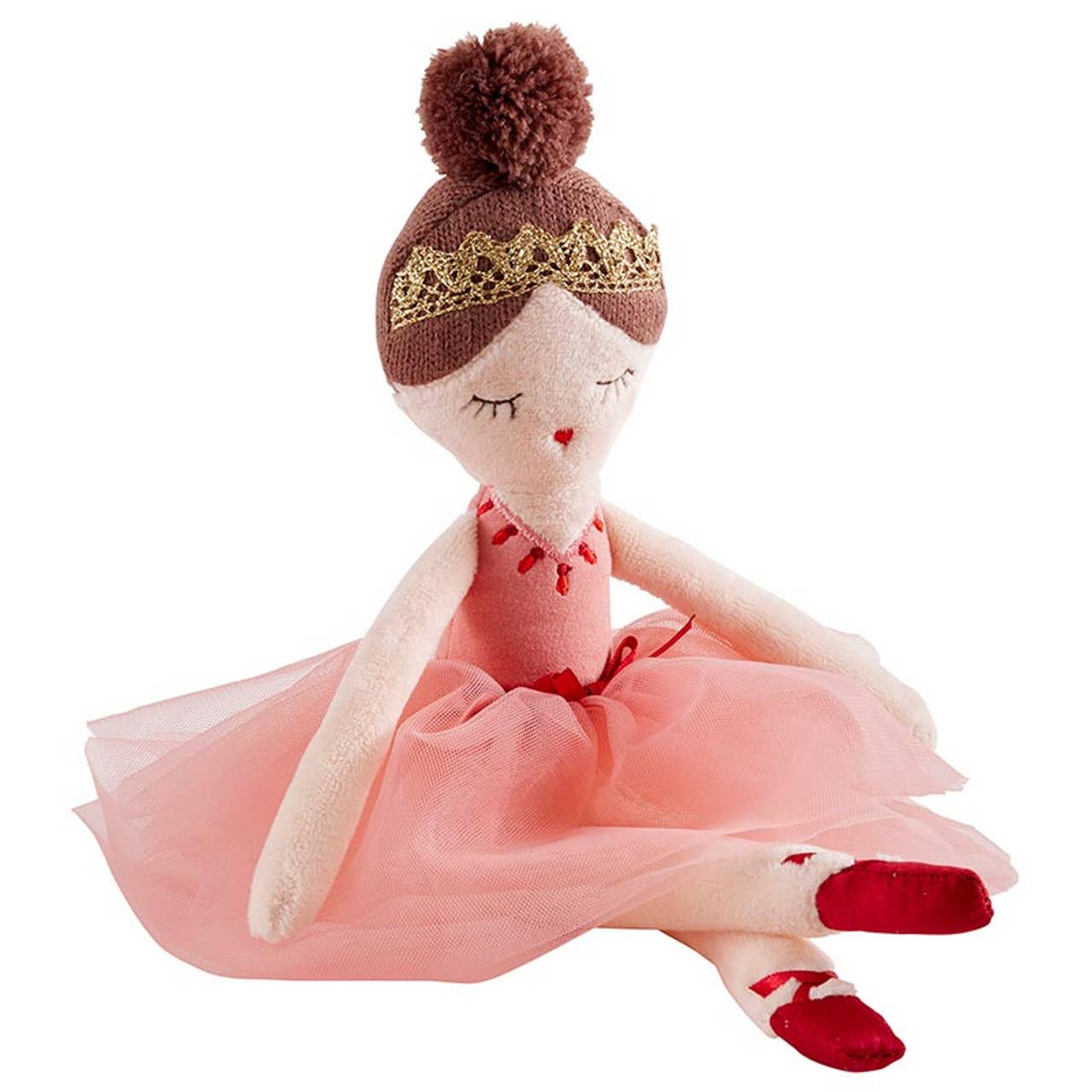 Plush Doll - Pink Ballerina: Wipe Clean with Damp Cloth / 70% Linen Cotton/30% Polyester/100% Poly Fill