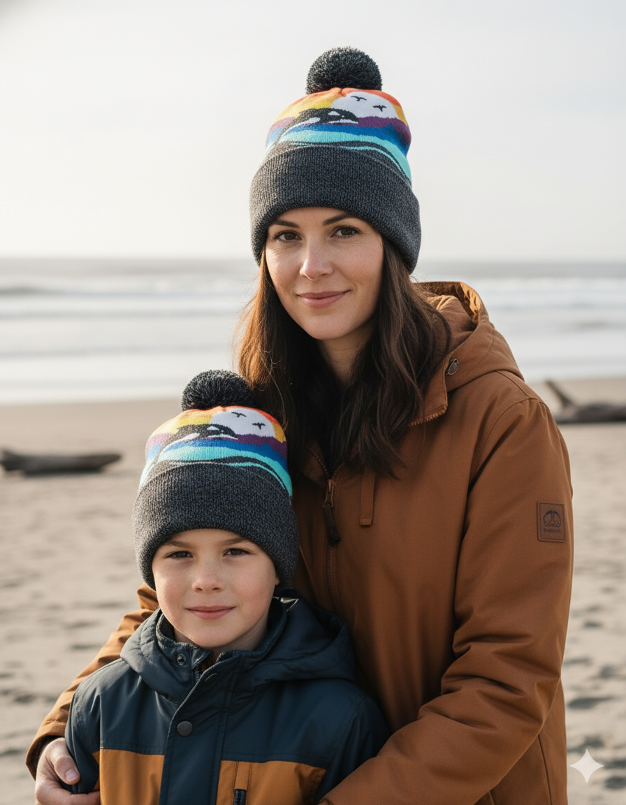 Orca Kids Beanie Hat – Colorful Knit Winter Hat for Little Ocean Explorers: Adults