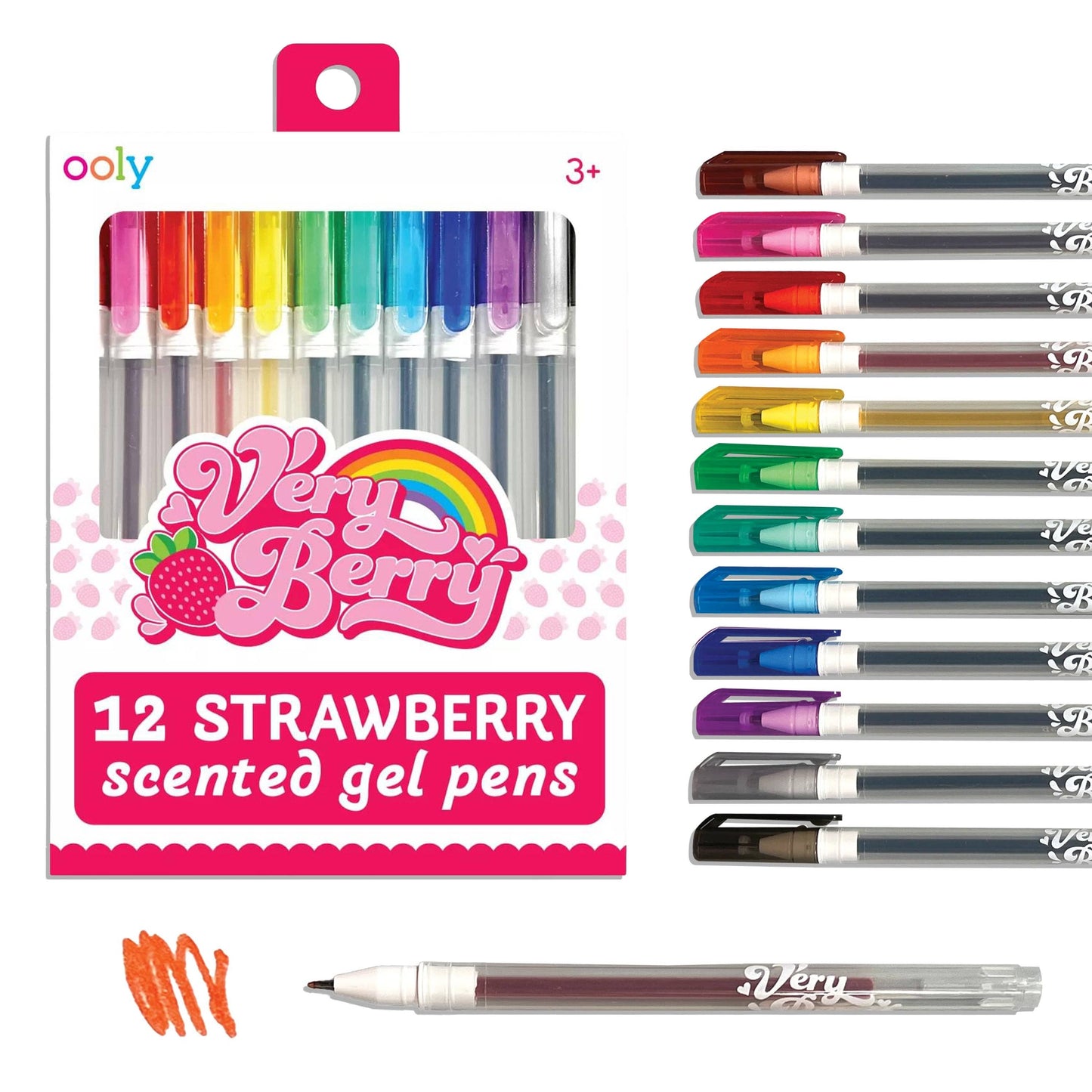 Very Berry Strawberry Scented Gel Pens - Set of 12