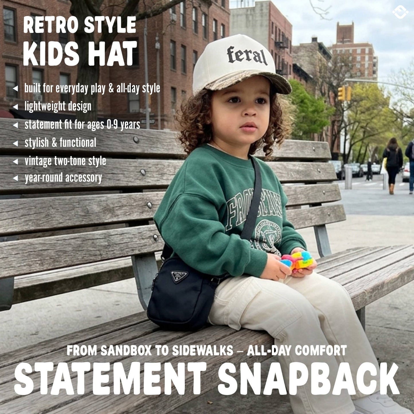 Kid/Baby 2-Tone Cap: Feral - Wood Camo/Beige: Kids (2-9 Years)
