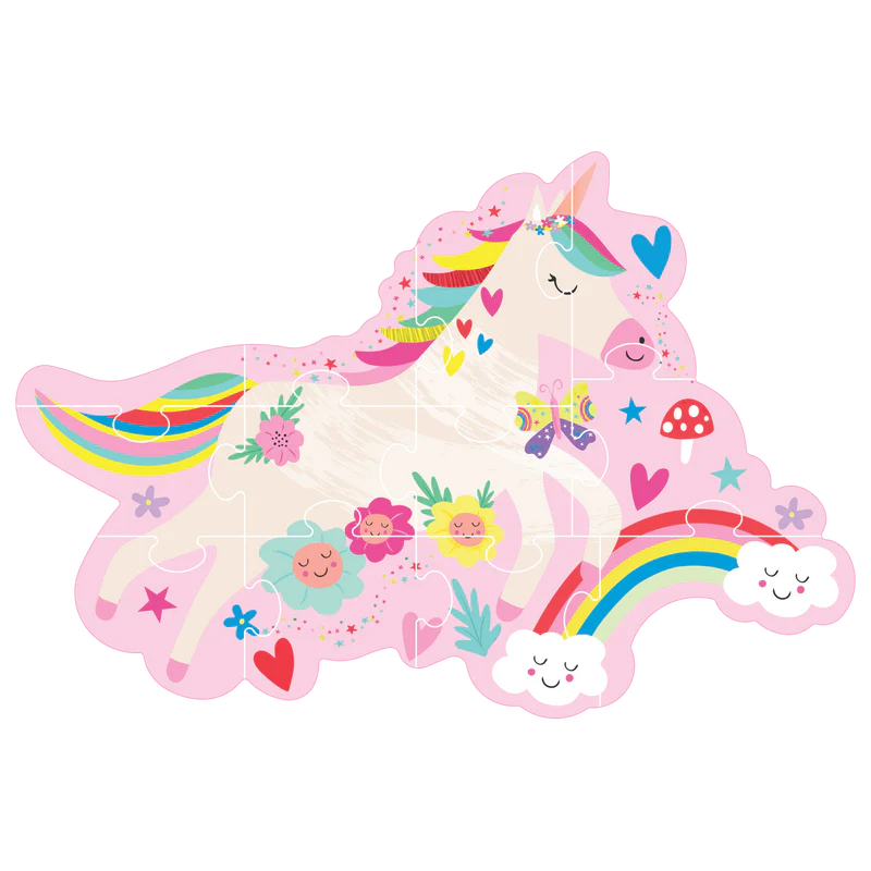 Unicorn Shaped Jigsaw Puzzle 12pc