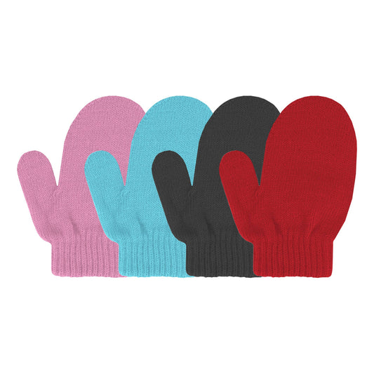 Boys/Girls Acrylic Knit Stretch Mittens Size 2-4 Toddler