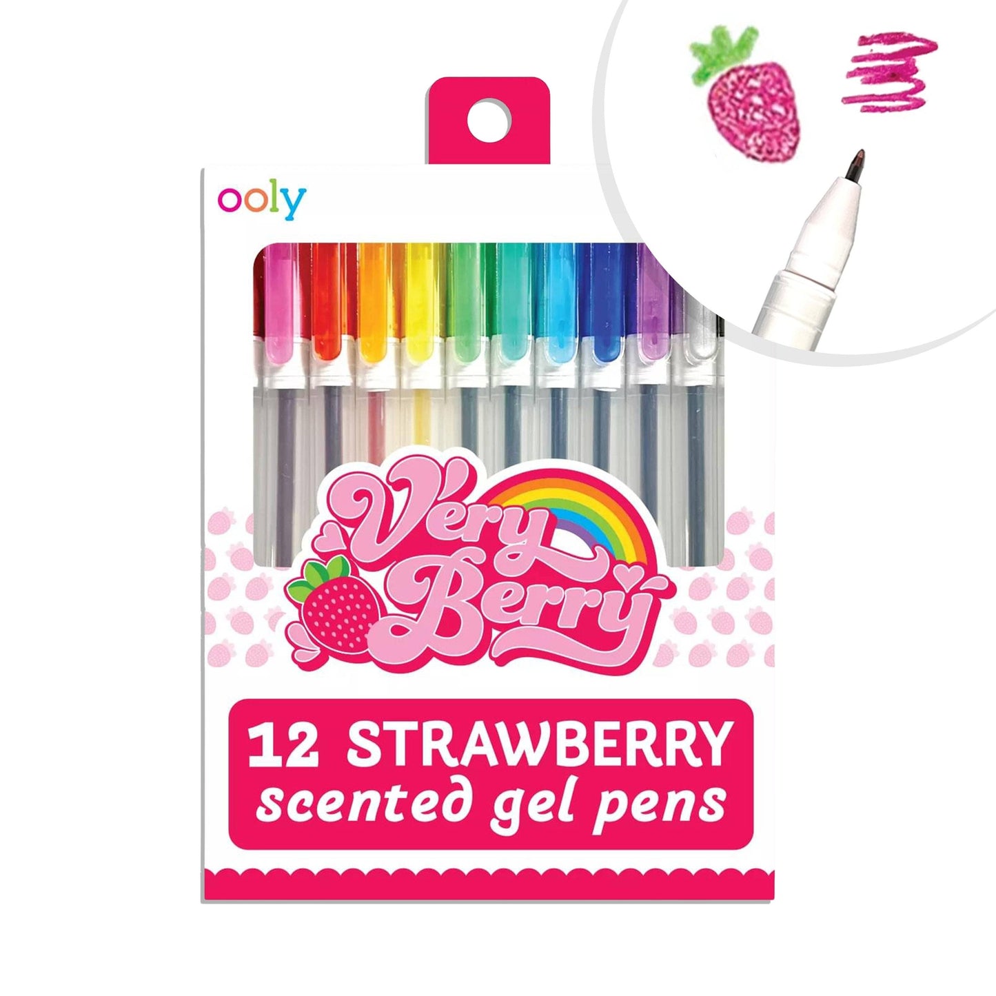 Very Berry Strawberry Scented Gel Pens - Set of 12