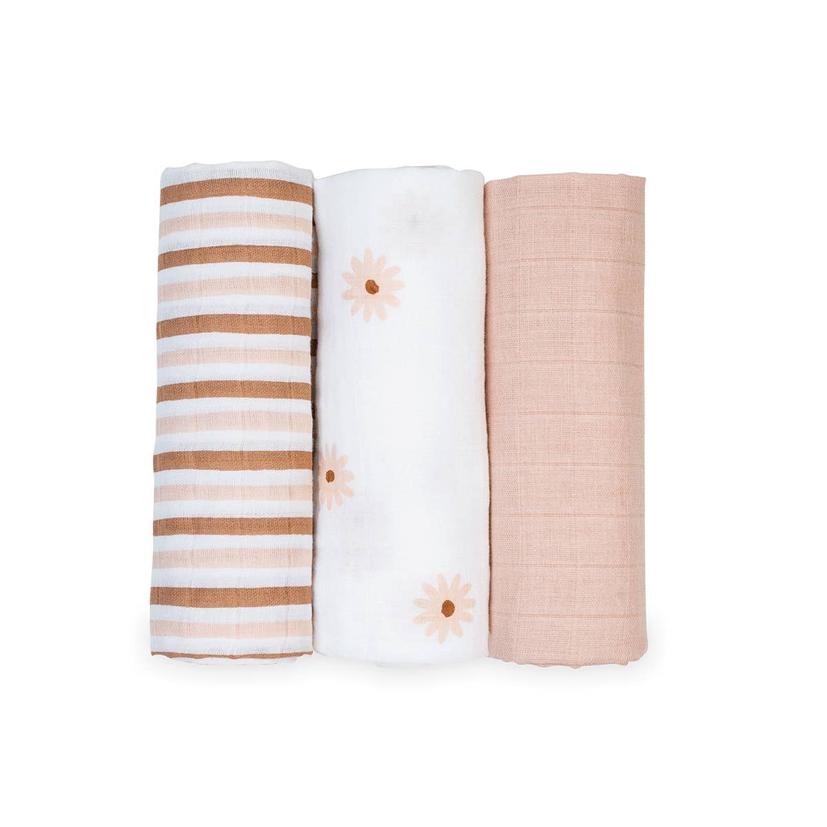 3-Pack Muslin Receiving Blankets – Daisies
