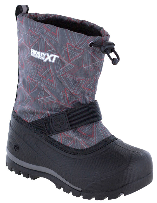 Kid's Frosty XT Waterproof Insulated Winter Snow Boot: Dark Gray/Red / 7 Toddler