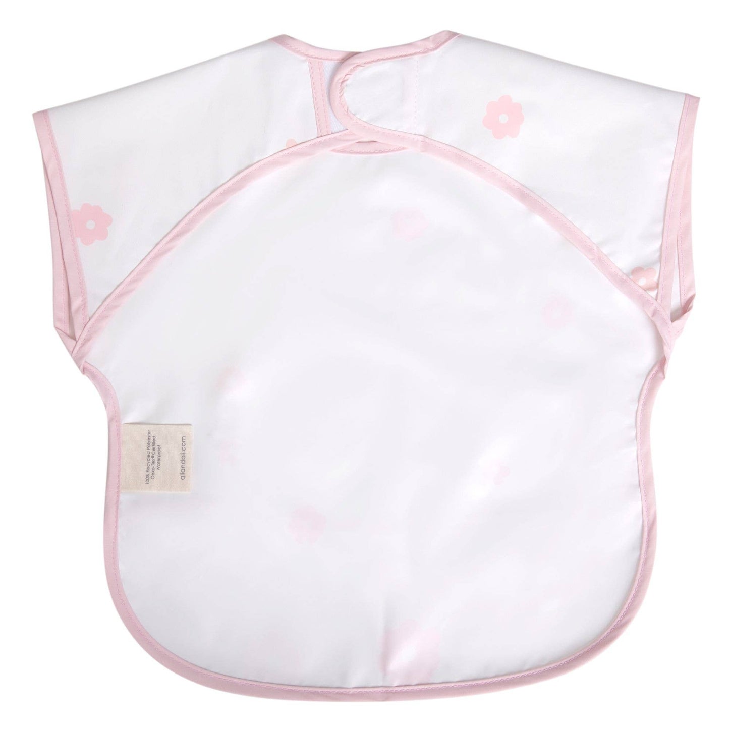 Ali & Oli Smock Bib for Baby & Toddler Short Sleeve (Pink Flowers)